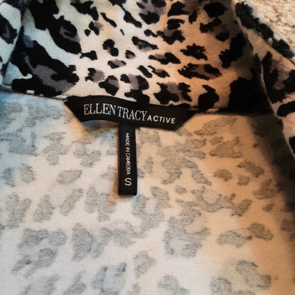 LEOPARD Print Full Zip Active Jacket by Ellen Tracy Sz S - Picture 8 of 12